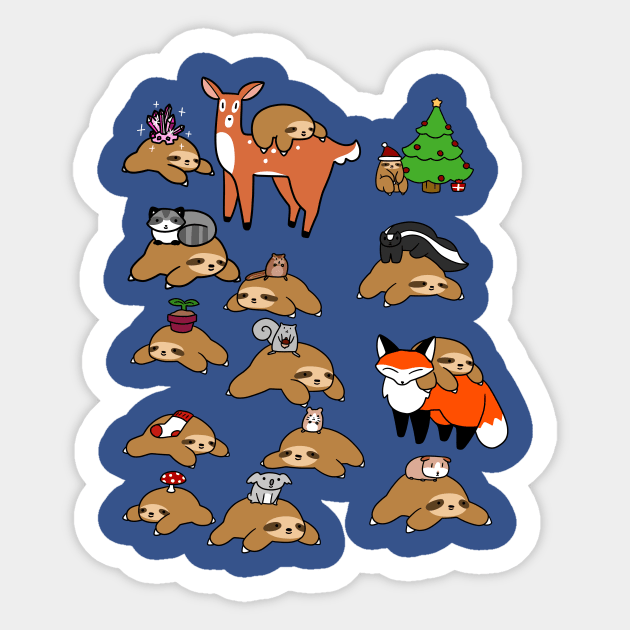 Sloths and Animals! Sticker by saradaboru